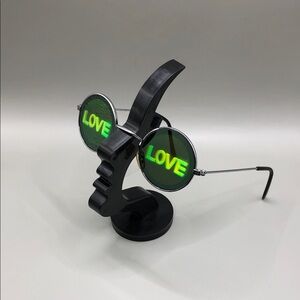 Vintage 80's 90's round holographic 3d love sunglasses festival fun UNISEX.